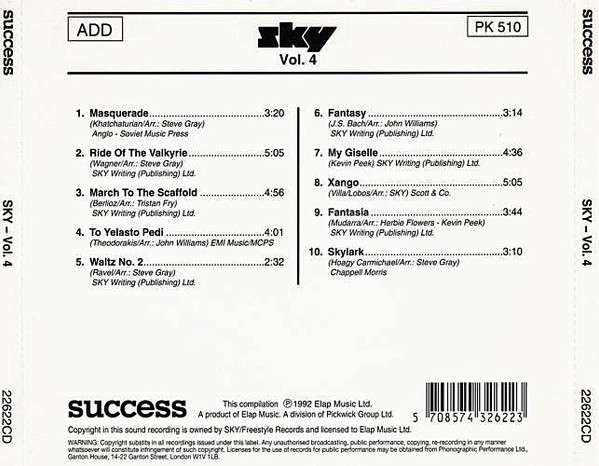 Sky - Vol. 4 Forthcoming CD Import