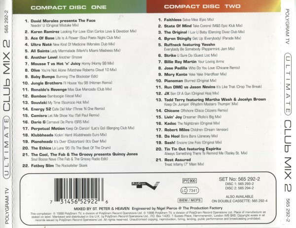 Various - Ultimate Club Mix 2 Double CD Import