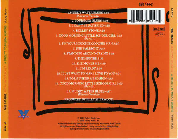 Paul Rodgers - Muddy Water Blues (A Tribute To Muddy Waters) CD Import