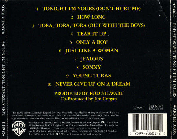 Rod Stewart - Tonight I'm Yours CD Import