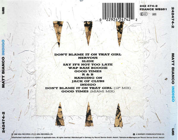 Matt Bianco - Indigo CD Import