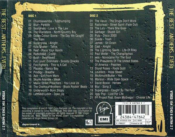 Various - Best...Anthems...Ever! Double CD Import
