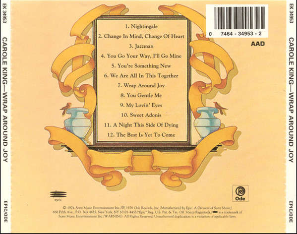 Carole King - Wrap Around Joy CD Import