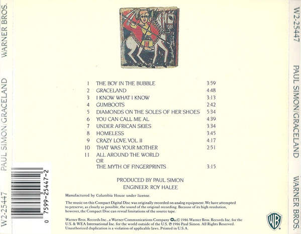 Paul Simon - Graceland CD Import