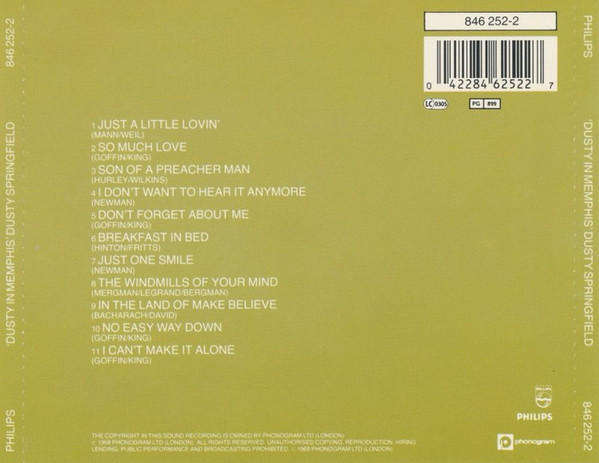 Dusty Springfield - Dusty In Memphis CD Import