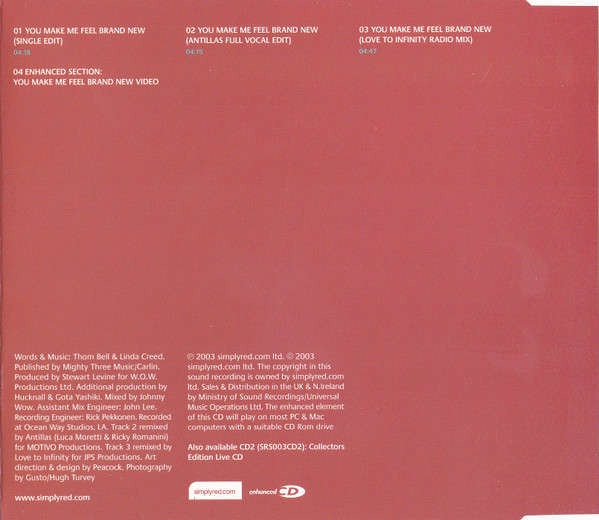 Simply Red - You Make Me Feel Brand New Maxi CD Single Import