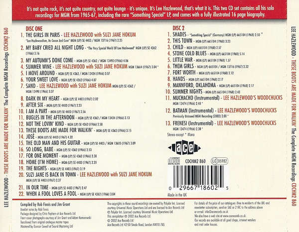 Lee Hazlewood  These Boots Are Made For Walkin' (Complete MGM Recordings) Double CD Import