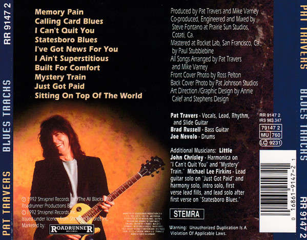 Pat Travers - Blues Tracks CD Import