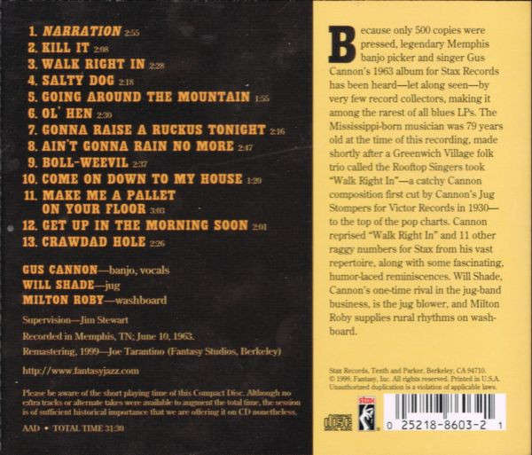Gus Cannon - Walk Right In CD Import