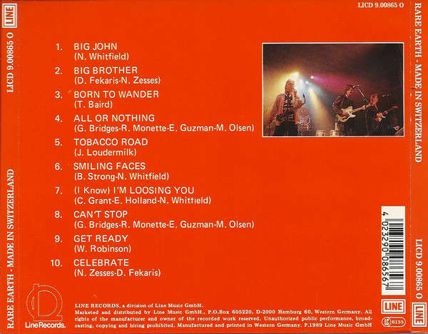 Rare Earth - Made In Switzerland CD Import