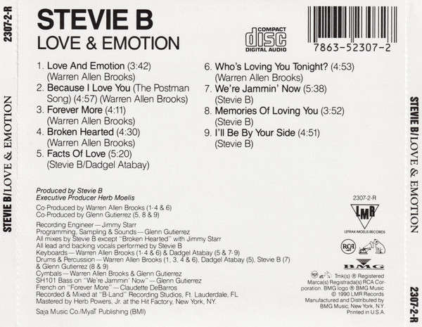 Stevie B - Love & Emotion CD Import