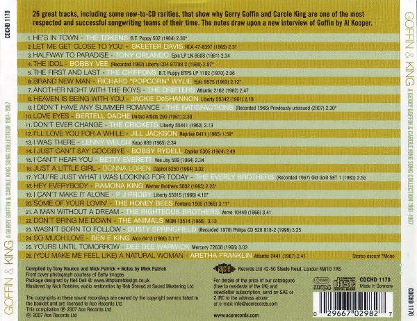 Goffin & King - Gerry Goffin & Carole King Song Collection 1961-1967 CD Import