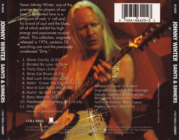 Johnny Winter - Saints & Sinners CD Import
