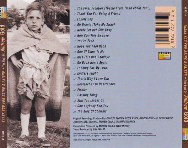 Andrew Gold - Thank You For Being a Friend: Best of CD Import