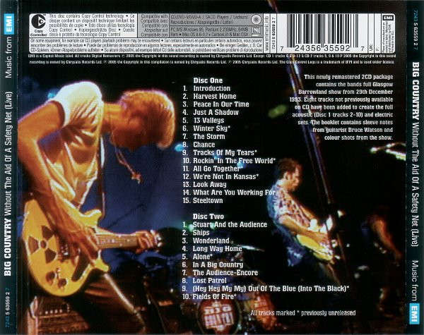 Big Country - Without the Aid of a Safety Net (Live) Double CD Import