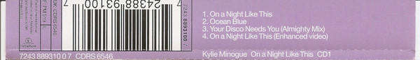 Kylie Minogue - On a Night Like This CD Maxi Single Import