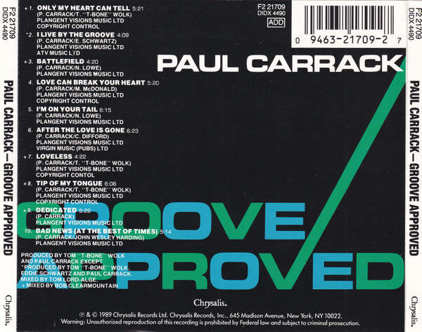 Paul Carrack - Groove Approved CD Import