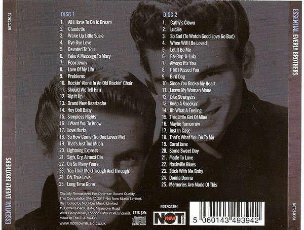 Everly Brothers - Essential Double CD Import