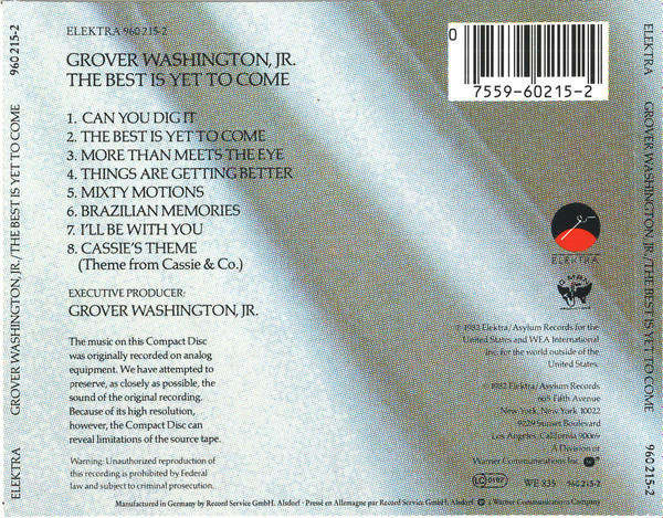 Grover Washington, Jr. - The Best Is Yet To Come  CD Import