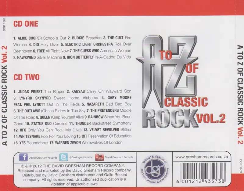 Various - A To Z of Classic Rock Vol. 2 Double CD
