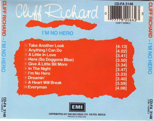 Cliff Richard - I'm No Hero CD Import