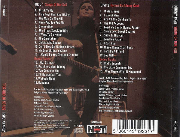 Johnny Cash - Songs of Our Soil Double CD Import