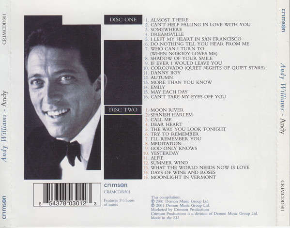 Andy Williams - Andy Double CD Import