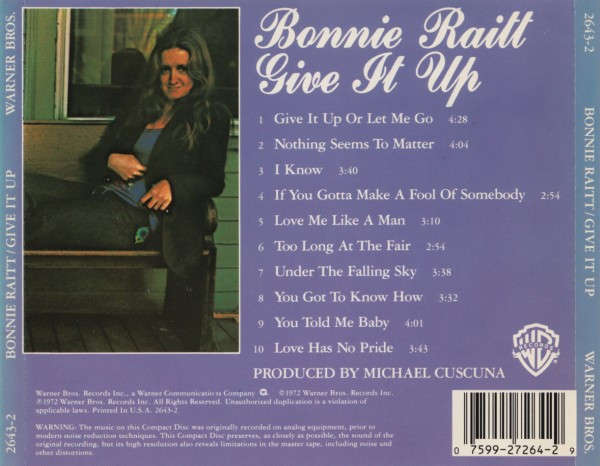 Bonnie Raitt - Give It Up CD Import