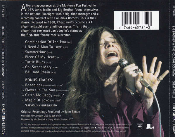 Big Brother & Holding Company - Cheap Thrills CD Import