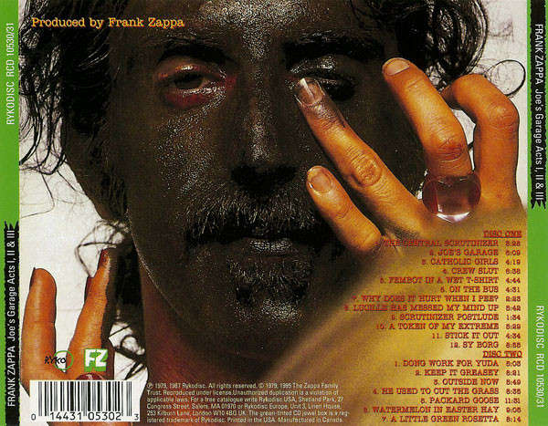 Frank Zappa - Joe's Garage Acts I, II & III Double CD Import