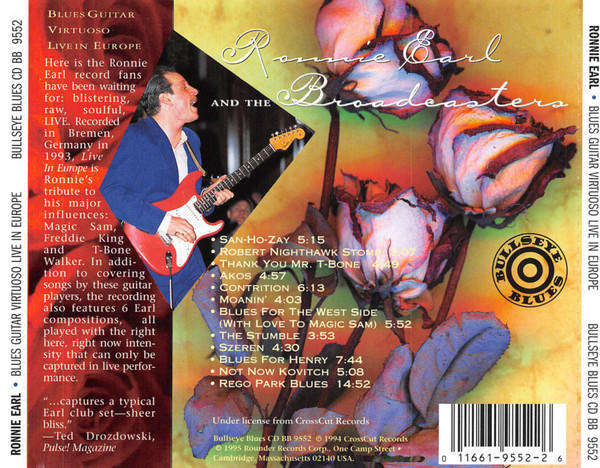 Ronnie Earl & Broadcasters - Blues Guitar Virtuoso Live In Europe CD Import