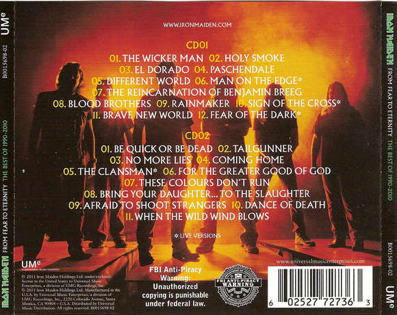 Iron Maiden - From Fear To Eternity - Best of 1990-2010 Double CD Import