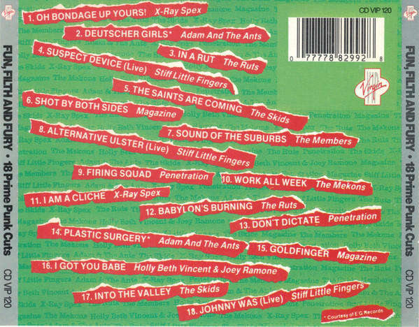 Various - Fun, Filth & Fury · 18 Prime Punk Cuts CD Import