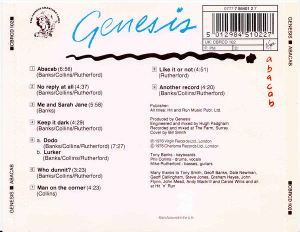 Genesis - Abacab CD Import