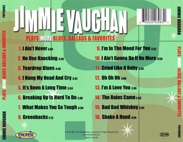 Jimmie Vaughan & Lou Ann Barton - Plays More Blues, Ballads & Favorites CD Import
