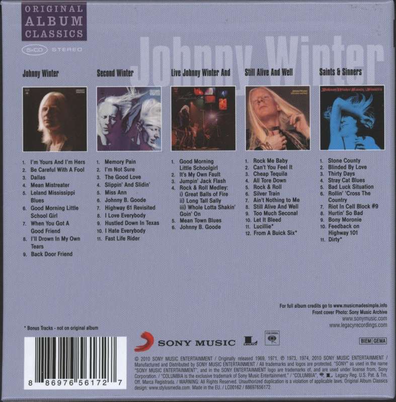 Johnny Winter - Original Album Classics 5x CD Boxset Import