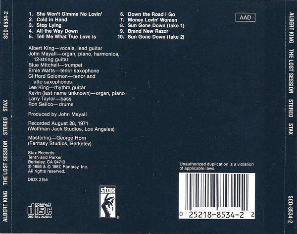 Albert King - Lost Session CD Import