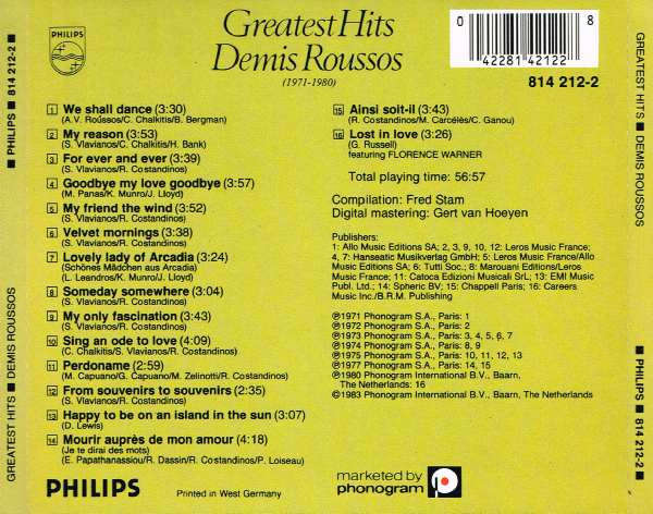 Demis Roussos - Greatest Hits CD Import