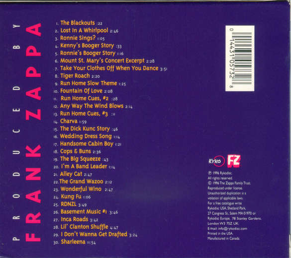 Frank Zappa - The Lost Episodes CD Import Digipak