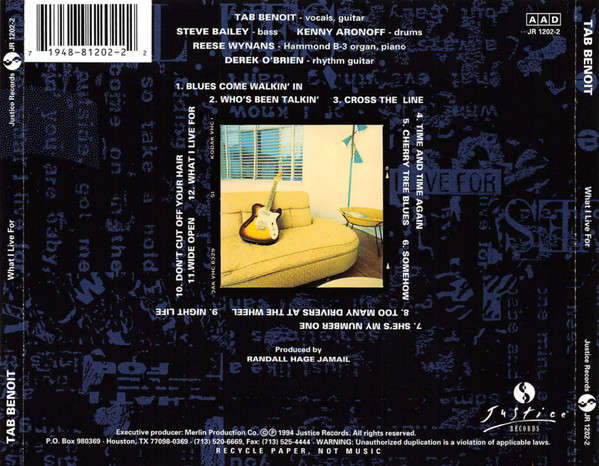 Tab Benoit - What I Live For CD Import