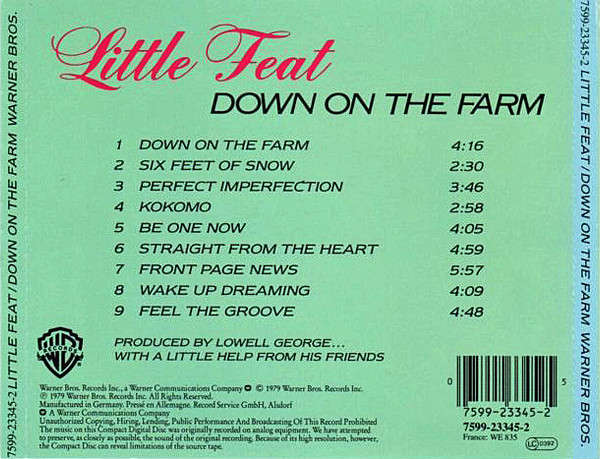 Little Feat - Down On the Farm CD Import