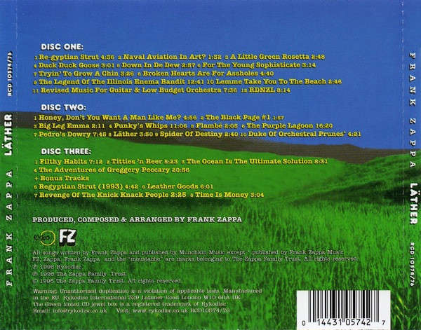 Frank Zappa - Läther Triple CD Import