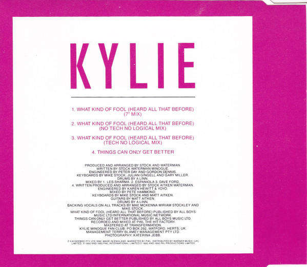 Kylie Minogue - What Kind of Fool Maxi CD Single Import
