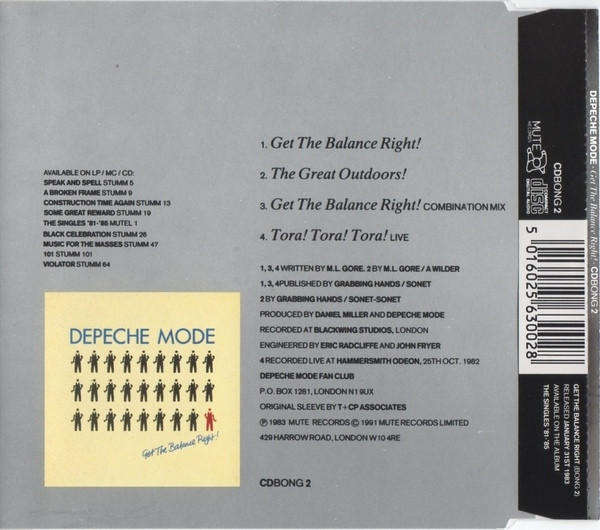 Depeche Mode - Get the Balance Right! (Combination Mix) Maxi CD Single Import