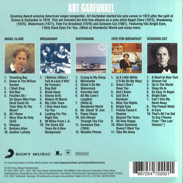 Art Garfunkel - Original Album Classics 5x CD Set Import