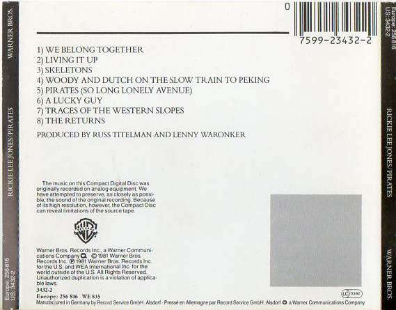 Rickie Lee Jones - Pirates CD Import
