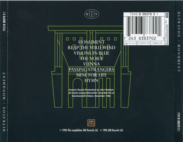 Ultravox - Monument The Soundtrack CD Import