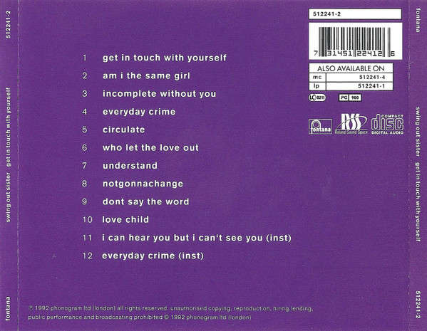 Swing Out Sister - Get In Touch With Yourself CD Import