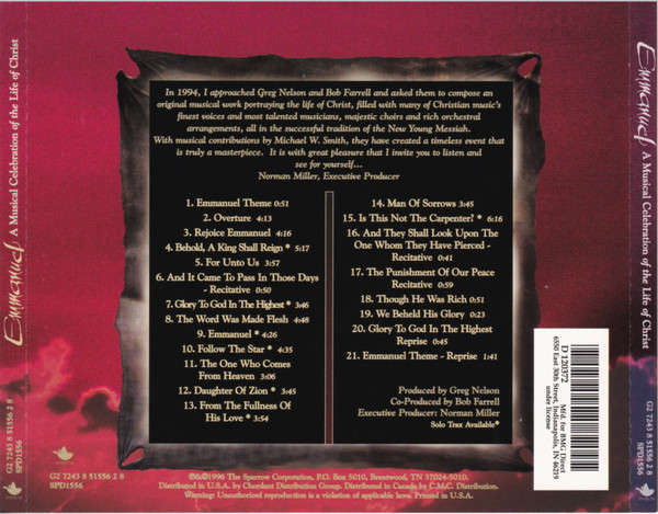Emmanuel - Musical Celebration of the Life of Christ CD Import