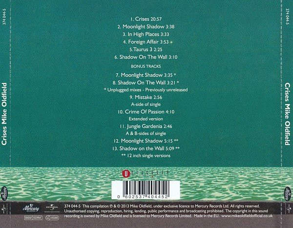 Mike Oldfield - Crises CD Import (Bonus Tracks)